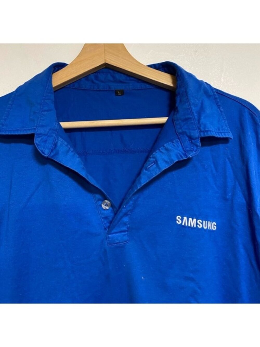 Samsung Blue Polo Shirt Men’s Size L Corporate Logo Short Sleeve - Picture 3 of 6